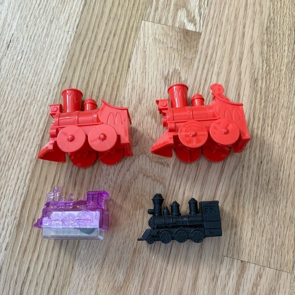 Ronald McDonald Happy Meal Toy Train Engine Up Down Red and Purple Train Toy Set - Picture 3 of 3